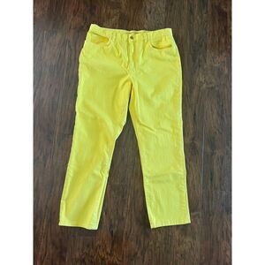 Lauren Jeans Co Ralph Lauren High Rise Bright Yellow Denim Pants Women's 14